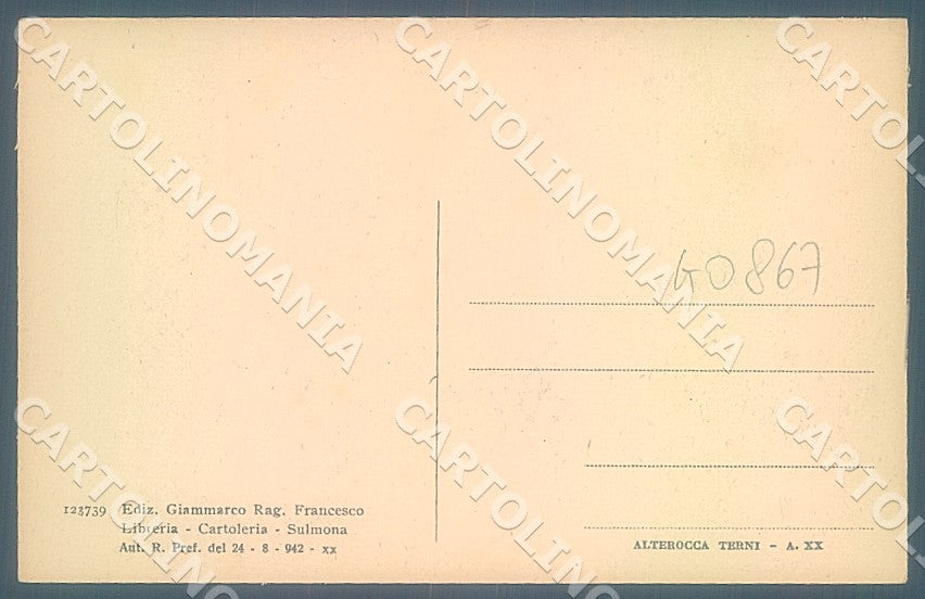 L'Aquila Sulmona Teatro Comunale Littorio Ing Conti cartolina JK7427 – retro