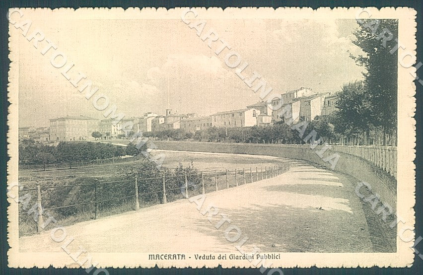 Macerata Città Giardini Pubblici cartolina JK7430 – fronte