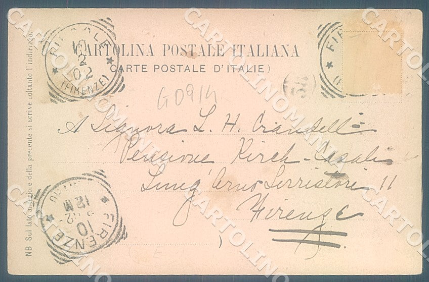 Firenze Fiesole Hotel Aurore cartolina JK7445 – retro
