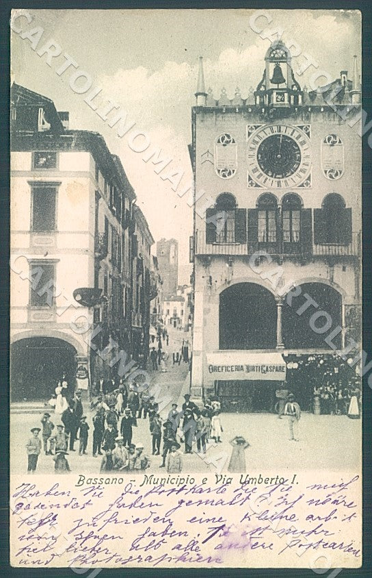 Vicenza Bassano Municipio Via Umberto I Oreficeria cartolina JK7457 – fronte