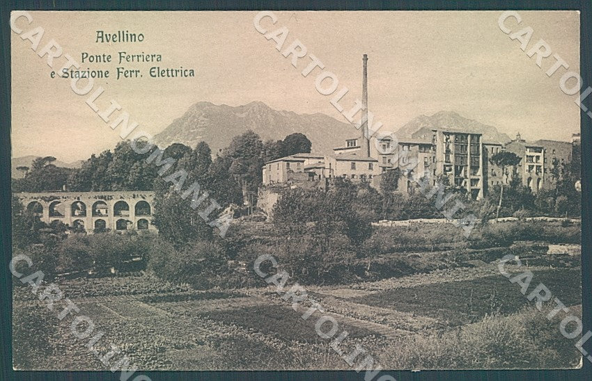 Avellino Città Ponte Ferriera Stazione Ferrovia Elettrica cartolina JK7460 – fronte