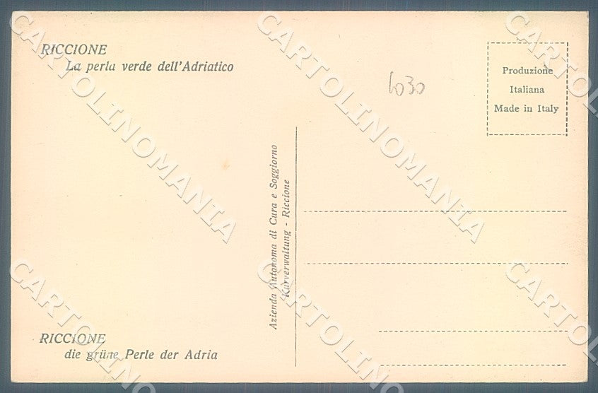 Rimini Riccione Spiaggia Perla Adriatico Foto cartolina JK7468 – retro