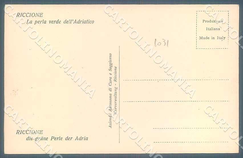 Rimini Riccione Spiaggia Perla Adriatico Foto cartolina JK7469 – retro
