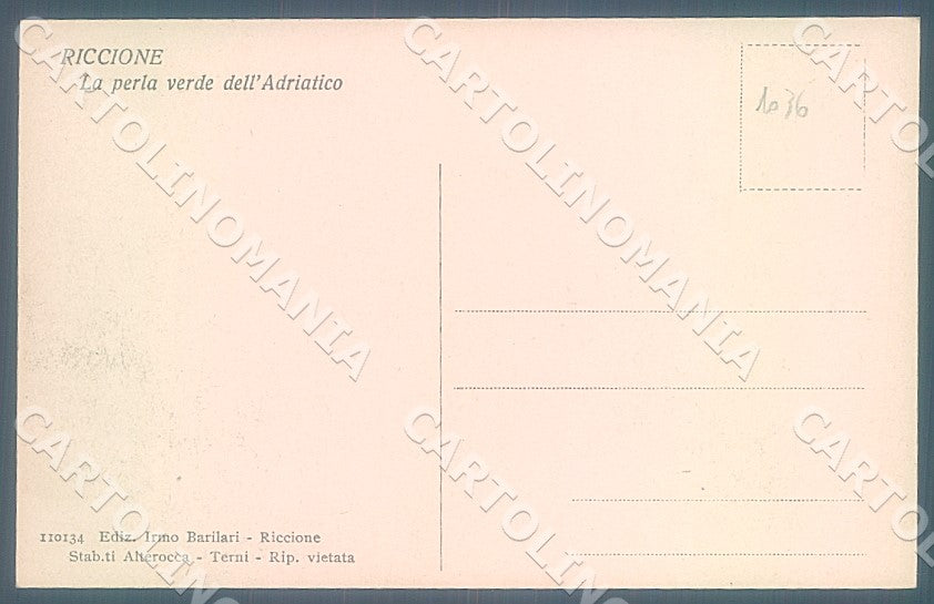 Rimini Riccione Capanni al Mare cartolina JK7474 – retro