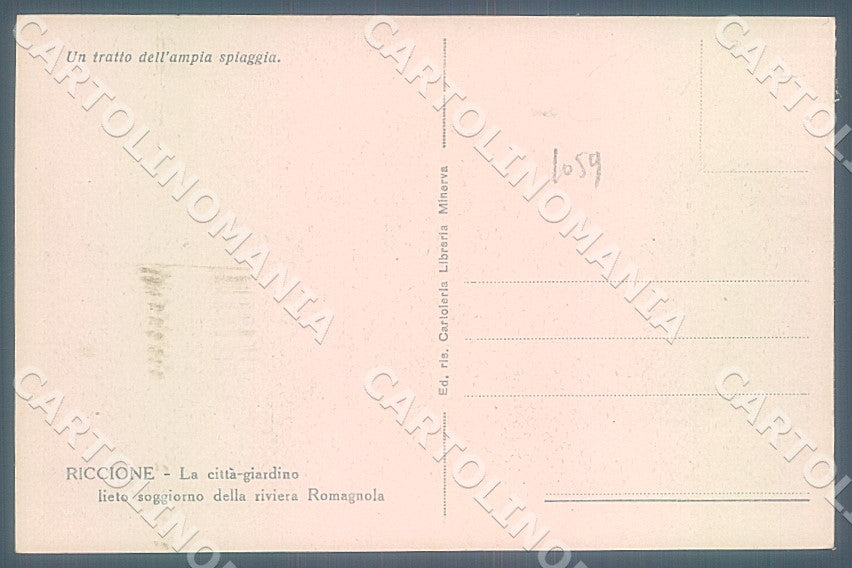 Rimini Riccione Spiaggia cartolina JK7493 – retro