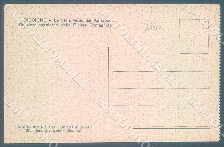 Rimini Riccione Preparativi Gita cartolina JK7494 – retro