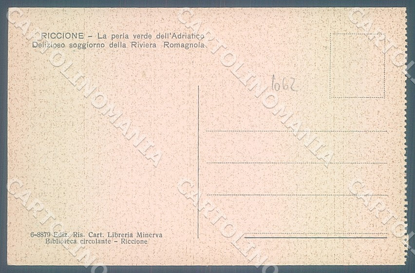 Rimini Riccione Grand Hotel cartolina JK7496 – retro