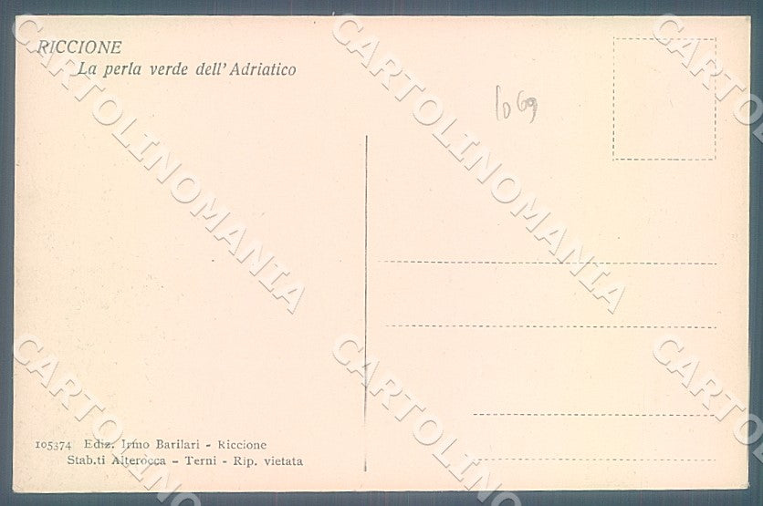 Rimini Riccione Spiaggia cartolina JK7503 – retro