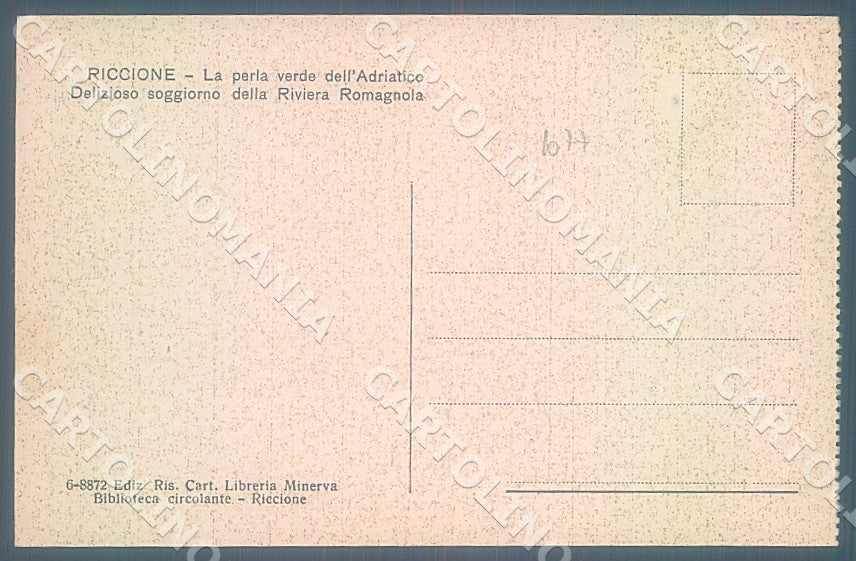 Rimini Riccione Alto Mare Barca a Vela cartolina JK7510 – retro