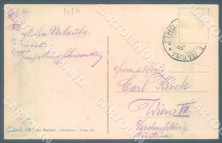Rimini Riccione Spiaggia cartolina JK7519 – retro