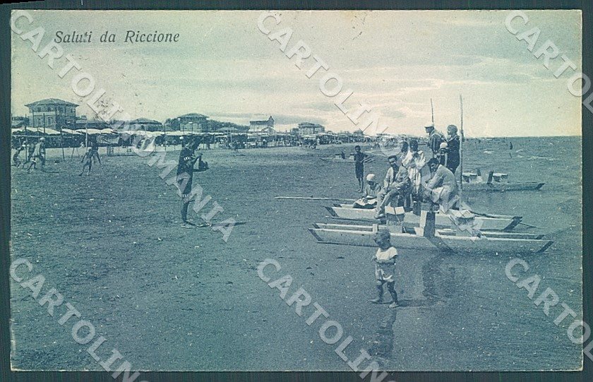 Rimini Riccione Spiaggia cartolina JK7523 – fronte