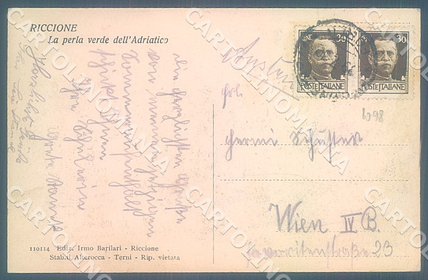 Rimini Riccione Spiaggia cartolina JK7531 – retro