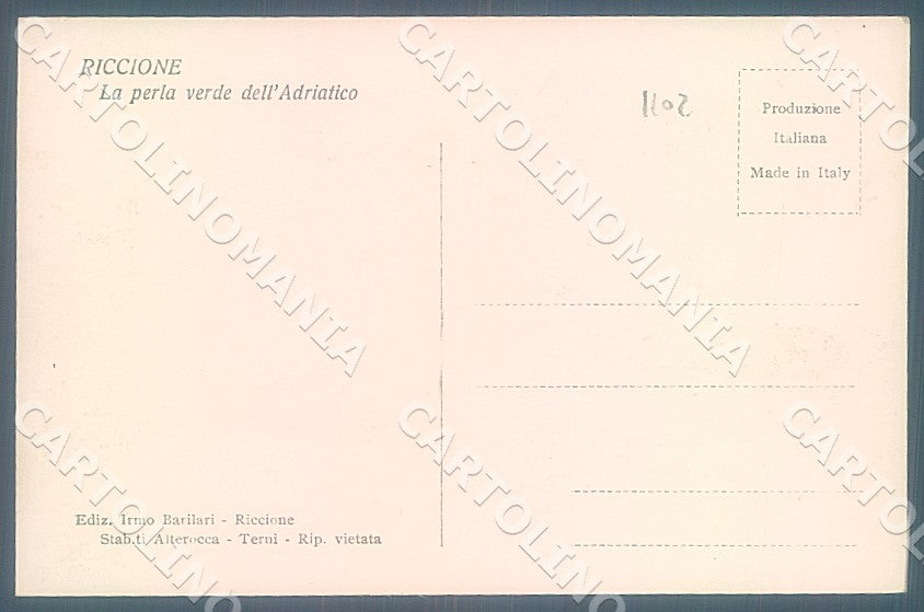 Rimini Riccione Servizio Salvataggio Bagnini Foto cartolina JK7534 – retro