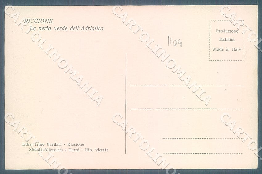 Rimini Riccione Spiaggia Foto cartolina JK7536 – retro