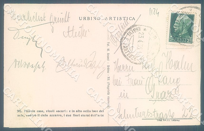 Pesaro Urbino Foto cartolina JK7546 – retro