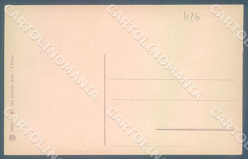 Pesaro Urbino Piazza Mercatale cartolina JK7547 – retro