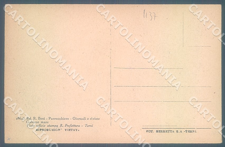 Macerata Gabicce Mare Partenza per la Pesca cartolina JK7552 – retro