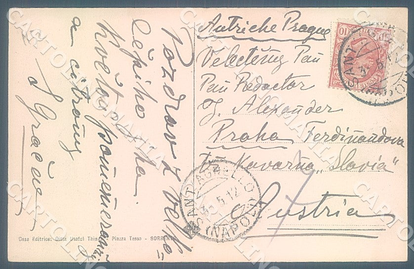 Napoli Sorrento Villa Marion Crawford cartolina JK7558 – retro