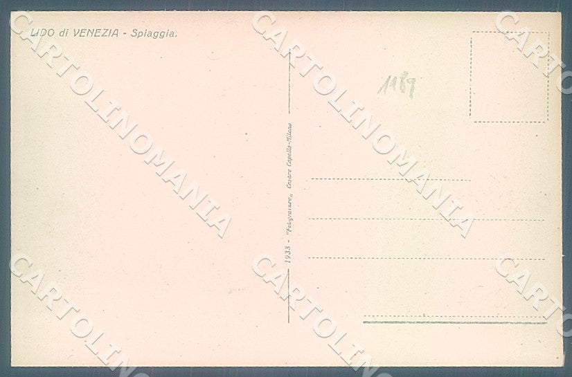 Venezia Lido Spiaggia cartolina JK7571 – retro