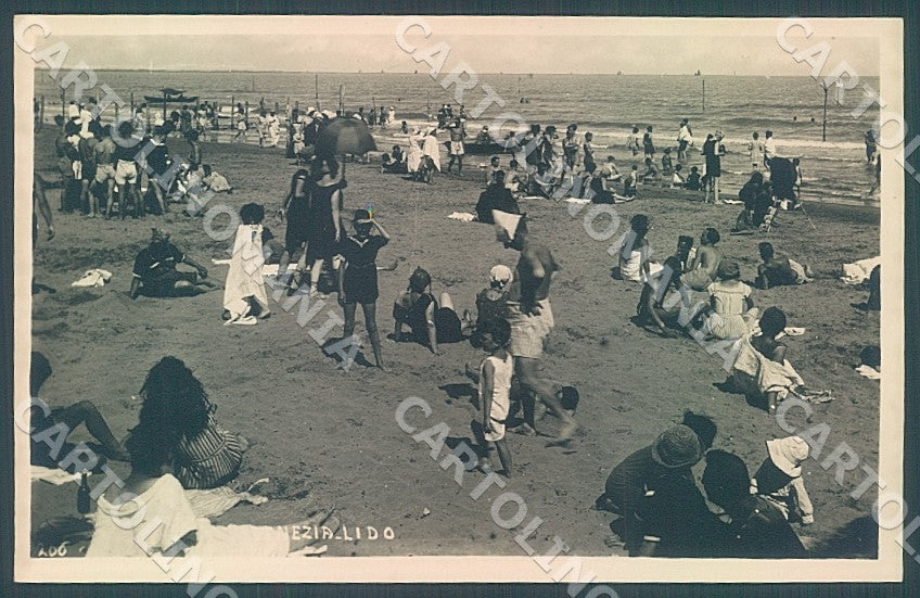 Venezia Lido Spiaggia Foto cartolina JK7572 – fronte