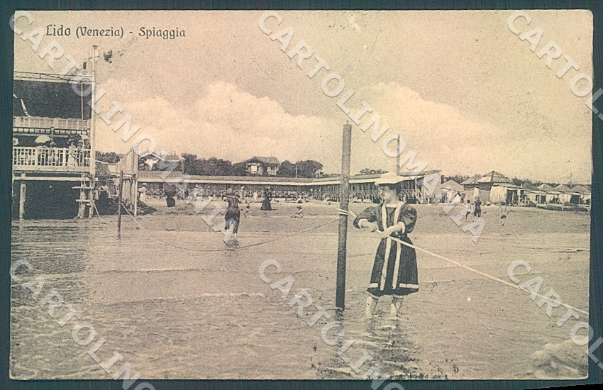 Venezia Lido Spiaggia cartolina JK7573 – fronte