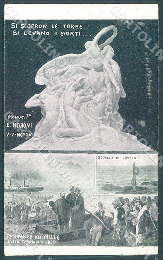 Genova Quarto Garibaldi Baroni Partenza dei Mille cartolina JK7577 – fronte