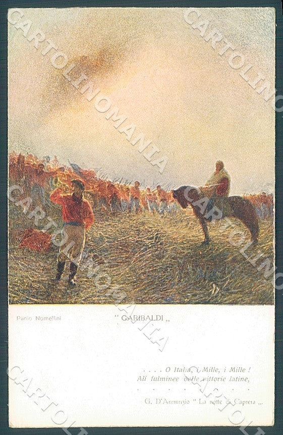 Gabriele D'Annunzio Garibaldi Nomellini cartolina JK7578 – fronte