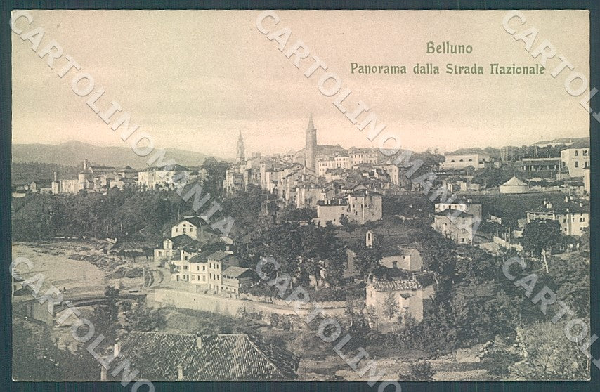 Belluno Città dalla Strada Nazionale cartolina JK7599 – fronte