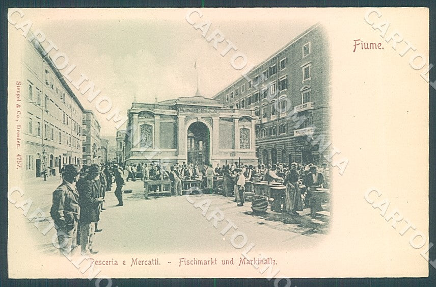 Croazia Croatia Fiume Pesceria Mercato cartolina JK7611 – fronte