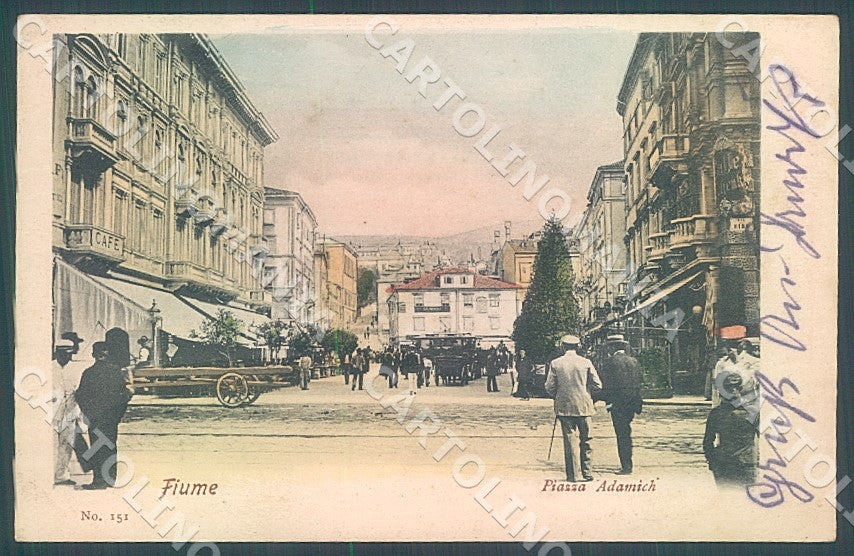 Croazia Croatia Fiume Piazza Adamich cartolina JK7619 – fronte