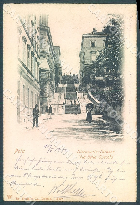 Croazia Croatia Istria Pola Via della Specola cartolina JK7627 – fronte