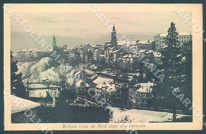 Belluno Città Nevicata cartolina JK7640 – fronte