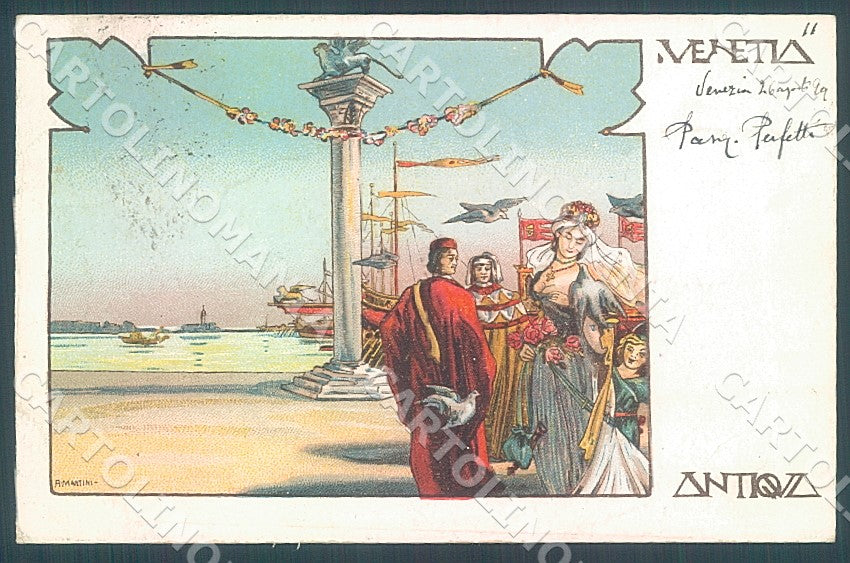 Artist Martini Venezia Venetia Antiqua cartolina JK7644 – fronte