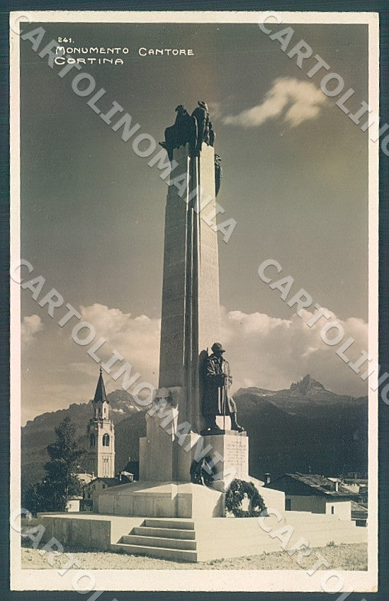 Belluno Cortina d'Ampezzo Monumento Cantore Alpini Foto cartolina JK7652 – fronte