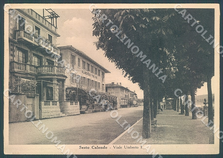Varese Sesto Calende Viale Umberto I Albergo tre Re FG cartolina JK7659 – fronte