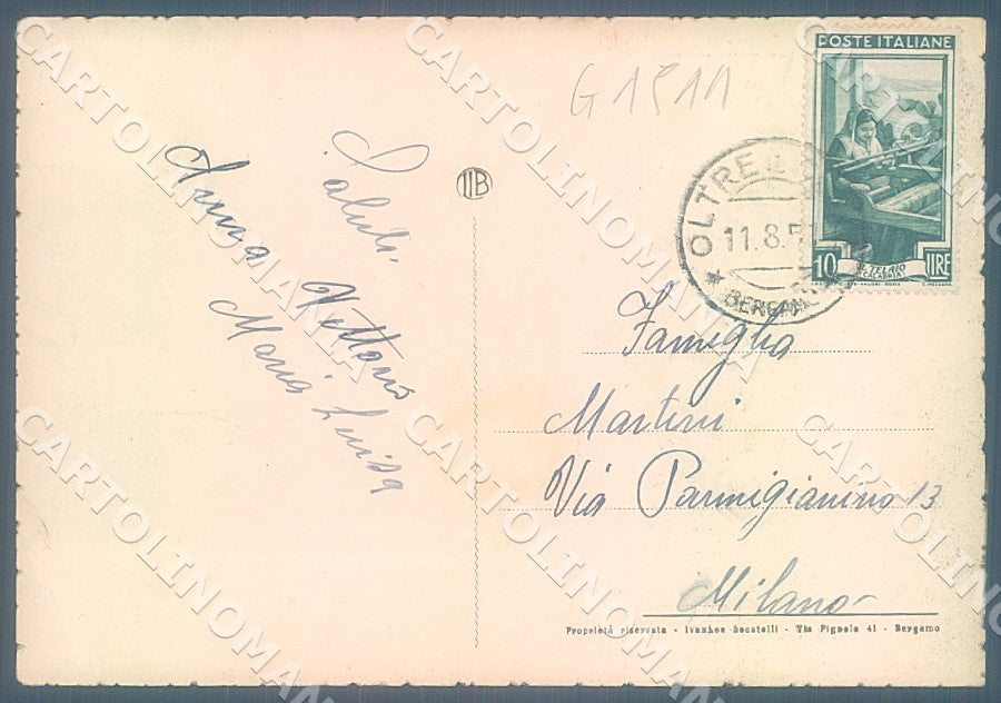 Bergamo Oltre il Colle FG PIEGA cartolina JK7675 – retro
