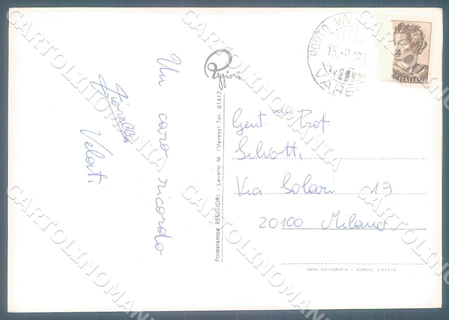 Varese Porto Valtravaglia saluto da FG Foto cartolina JK7681 – retro