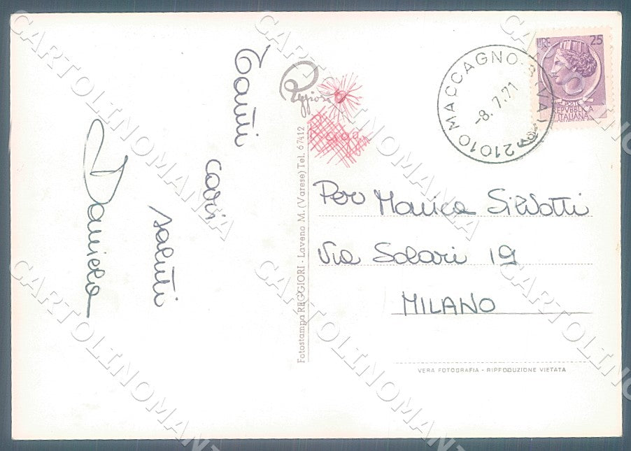 Varese Maccagno Lago Maggiore Foto FG cartolina JK7682 – retro