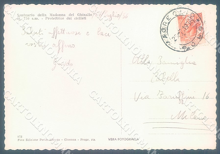 Como Magreglio Madonna del Ghisallo Ciclismo Moto Gilera Foto FG cartolinaJK7683 – retro