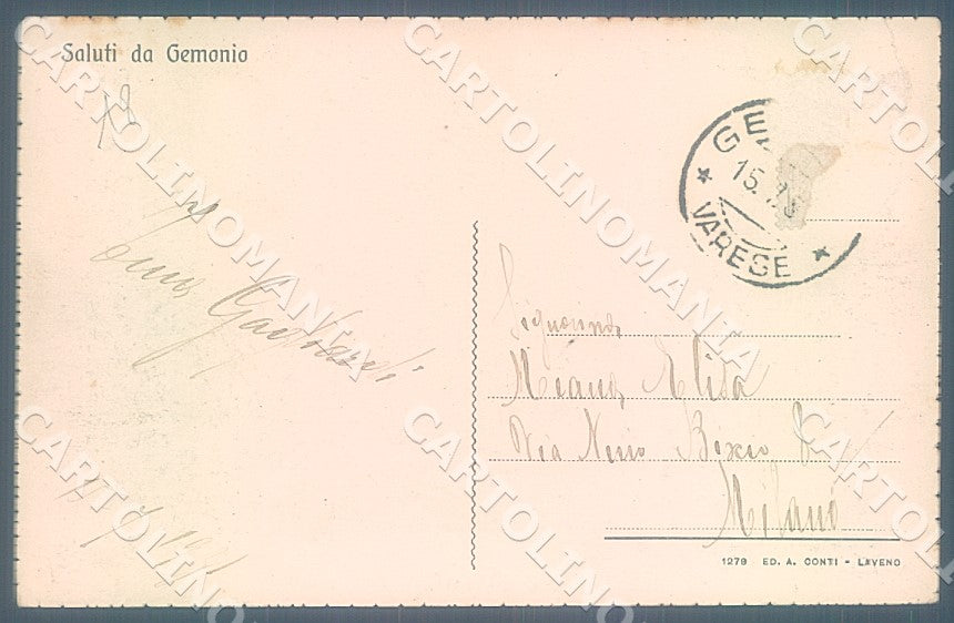 Varese Gemonio Valcuvia cartolina JK7687 – retro