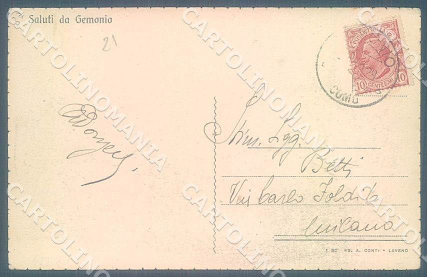 Varese Gemonio Valcuvia cartolina JK7689 – retro
