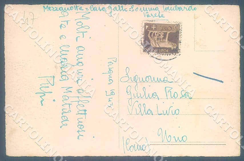Varese Somma Lombardo Castello Nino Ramorino cartolina JK7700 – retro