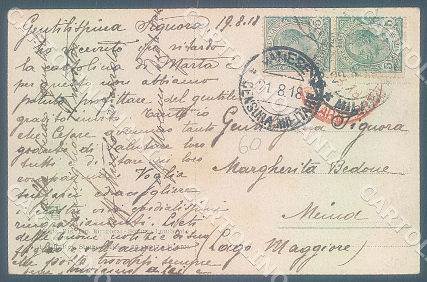 Varese Somma Lombardo Porto Torre sul Ticino Modiano 2706 cartolina JK7707 – retro