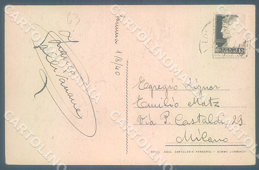 Varese Somma Lombardo Villa Dolci cartolina JK7708 – retro