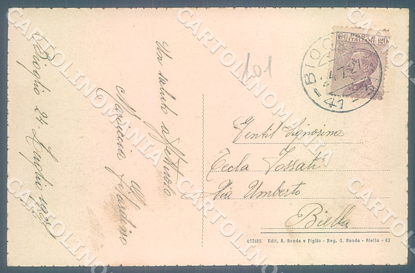 Biella Bioglio Frazione Portula cartolina JK7717 – retro