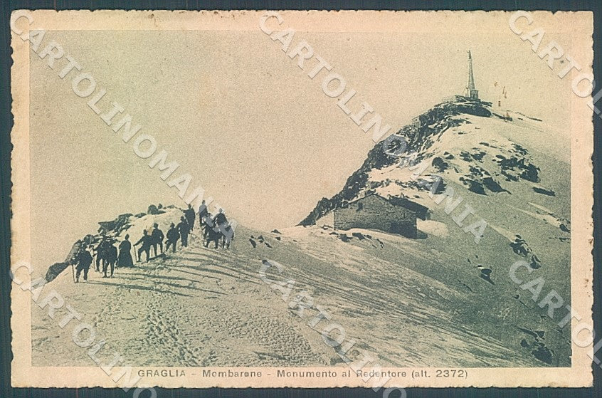 Biella Graglia Mombarone Monumento Redentore Nevicata cartolina JK7720 – fronte