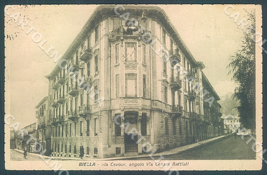 Biella Città Via Cavour STRAPPINO ANGOLO cartolina JK7723 – fronte