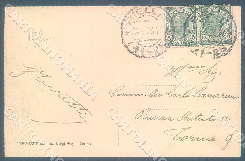 Biella Città Mercato Monumento Quintino Sella cartolina JK7740 – retro