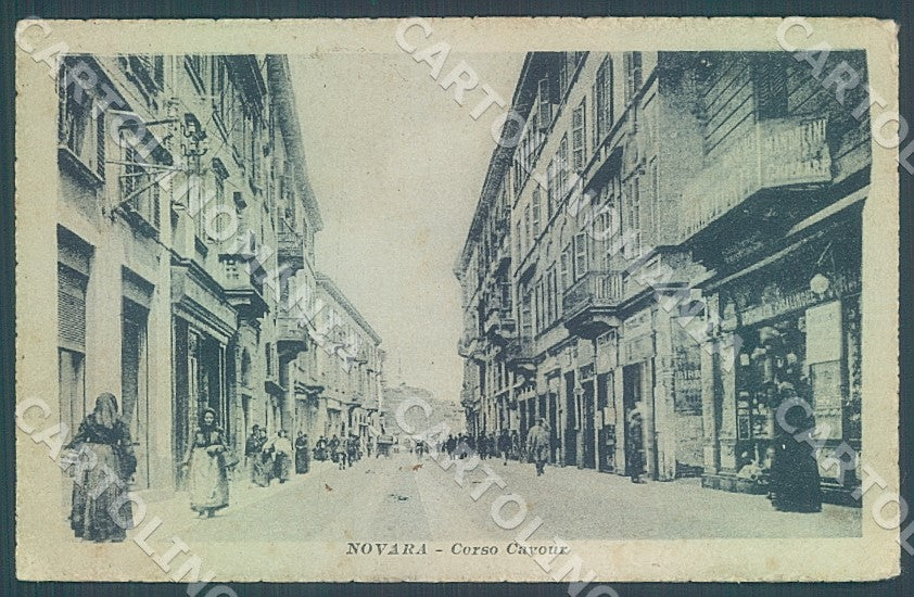 Novara Città Corso Cavour PIEGHINA ANGOLO cartolina JK7743 – fronte