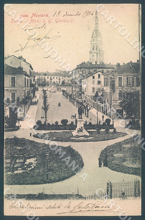 Novara Città Corso Monumento Garibaldi cartolina JK7747 – fronte